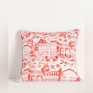 Anthropologie Damson Madder Cotton Printed Pillow